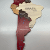 Mapa mundial de madera 3D