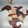 Mapa mundial de madera 3D