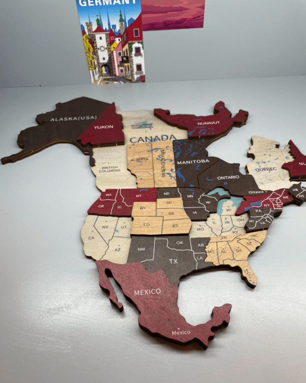 Mapa mundial de madera 3D